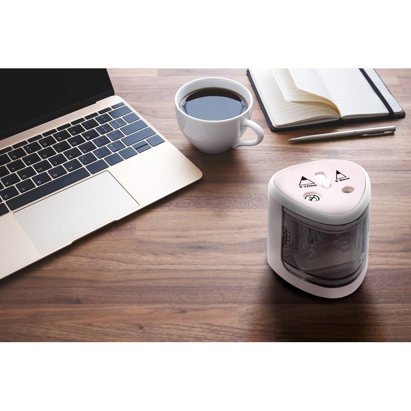 Peach PO102 Electric Universal Pencil Sharpener, Incl. Replacement Parts, for