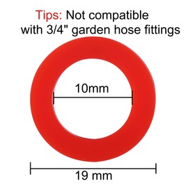 Litorange 50 PCS Leak Preventing Silicone (Better Than Rubber) Showerhead Gasket Washer, Red, for 1/2" Connector(19mm OD x10mm ID)