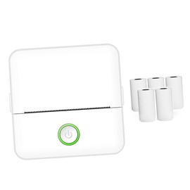 Mini Thermal Sticker Printer Machine Inkless Portable Thermal Printer BT Wireless Portable Phone Printer Sticky Note Printer for Notes Compatible with iOS/Android White