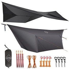 onewind Premium 12ft Hammock Rain Fly, Lightweight and Waterproof Camping Tarp with Complete Accessories. Easy to Setup with Carrying Case Included…