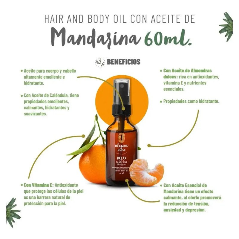 Aceite Para Cabello Con Aceite Esencial De Mandarina 60 Ml