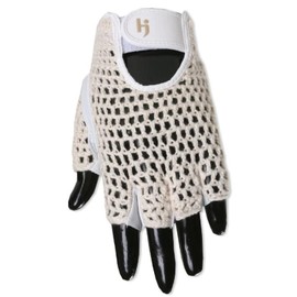 HJ Glove Original Half Finger Glove (Ladies, Left, Medium Large) White