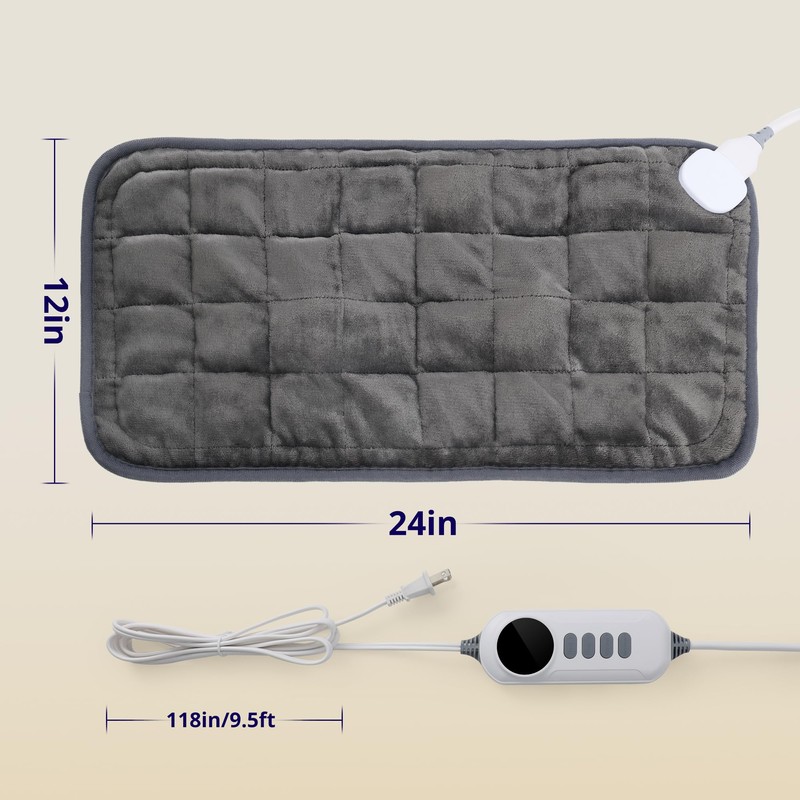 Heating Pad, Weighted Heating Pad with Massaging Vibrations, 6 Heat