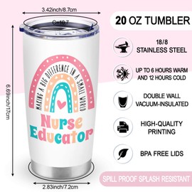 Nurse Educator Gifts fro Women Men, Nurses Educator Appreciation Week, Nurse Graduation Stainless Steel 20oz, Gift for Birthday Christmas