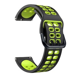 SDUTIO 20mm 22mm Quick Release Rubber watch band-Stretchy Soft Breathable Silicone Sport Band for Men Women 22mm Black_Lime Green