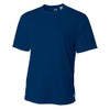 A4 Mens Short Sleeve Birds-Eye Mesh Crew, Large, Navy