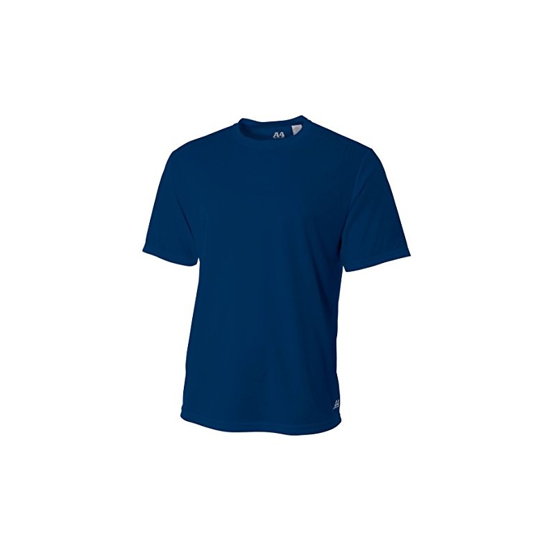 A4 Mens Short Sleeve Birds-Eye Mesh Crew, Large, Navy