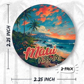 Maui Hawaii Pin Button 2.25 inch 2-Pack Haleakala Road to Hana – Pinback Button for Jeans Pants Shirt Backpack – Pins for Clothes Hat Cap ID45000