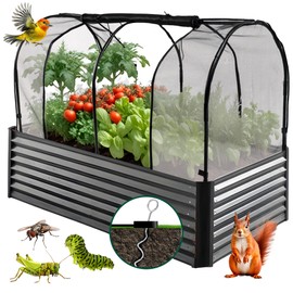 Grow Master Raised Garden Bed Cover - Fits Inside 6' x 3' Garden Bed - Steel Frame - Crop Cage - Garden Tents Vegetables - Plant Netting Bugs Pest - Crop Covers - Plant Protectors from Animals