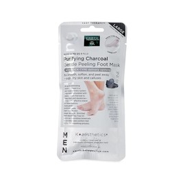 Earth Therapeutics Purifying Charcoal Gentle Peeling Foot Mask - Large Size (1 pair)