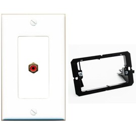 RiteAV RCA-RED Wall Plate White with Low Voltage Mounting Bracket