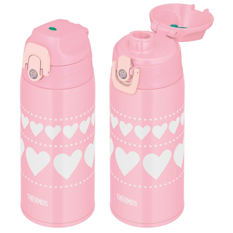 Thermos Vacuum Insulated 2-Way Bottle 0.6L/0.63L Pink Heart FJJ-600WF PHT