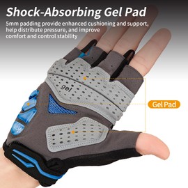 Souke Sports Cycling Gloves Half Finger with Gel Padding & Velcro Closure Lightweight Breathable Gym Bike Gloves for Men/Women, MTB/Road Riding