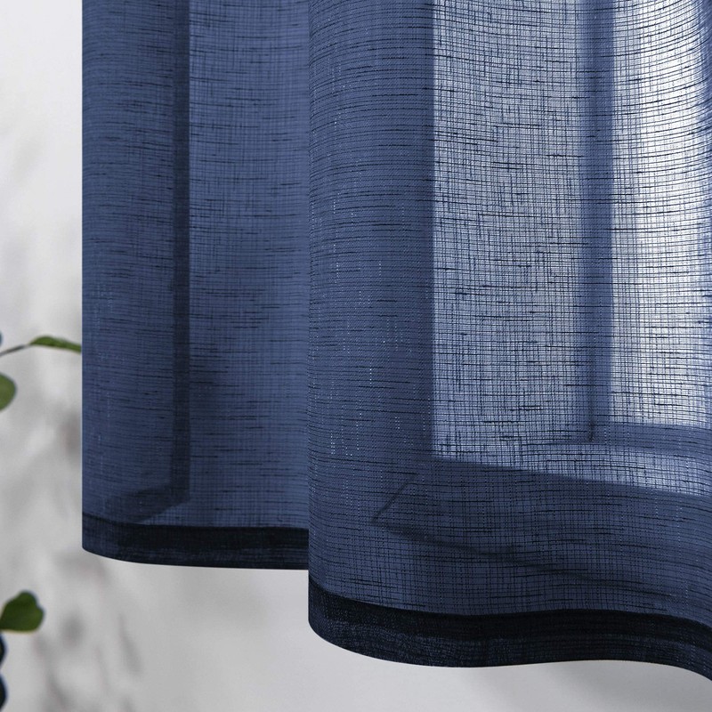 KOUFALL Short Curtains for Bathroom Window,Sheer Cafe Curtains for Kitchen