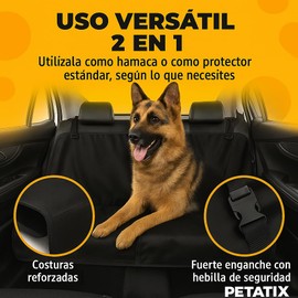 PETATIX - Autositzschutz für Hunde, Autositzschutz, Autositzbezug, Bezug für Hunde, Autositze, Hunde, Rücksitz - Bezug für Hund