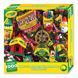 Springbok - Crafty Christmas - 1000 Piece Jigsaw Puzzle Featuring Crayola Ornaments on The Holiday Tree