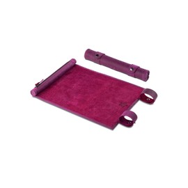 Melia Games RPG Dice Mat for Rolling Including Dice Set - Handmade Dice Mat Made of Real Leather - Pen and Paper Mat with Dice Compartment - for Fantasy Role Play (Purple)