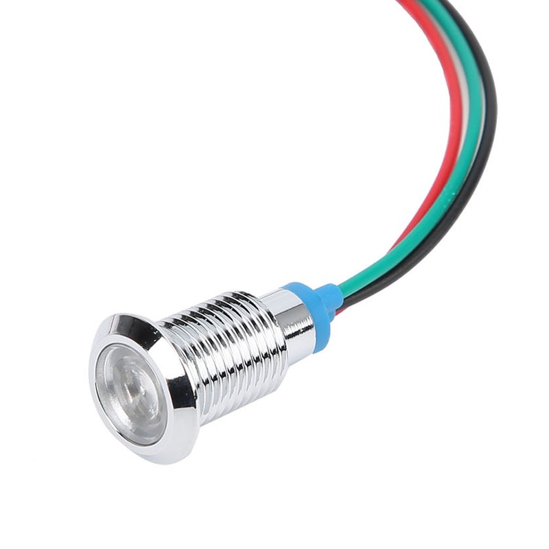 4 Sets PreWired Round LEDs Waterproof 2Color Indicator Light Common
