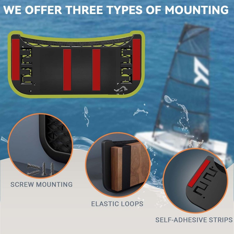 Universal Boat Caddy Organizer Mesh Bag, Plastic Frame Net Pocket,
