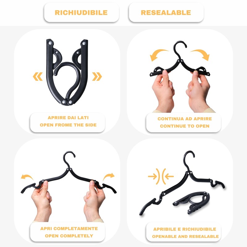 9 Foldable Travel Hangers, Stylish and Durable Plastic Hangers Space