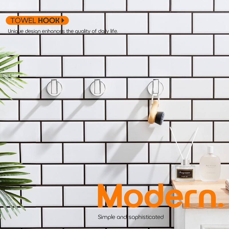 AONEON Robe Hook Polished Chrome Bath Towel Hooks Stainless Steel