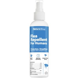 Flea Repellent Spray for Humans, DEET-Free Insect Repellent for Skin & Outdoor Protection, 6 oz (180mL)