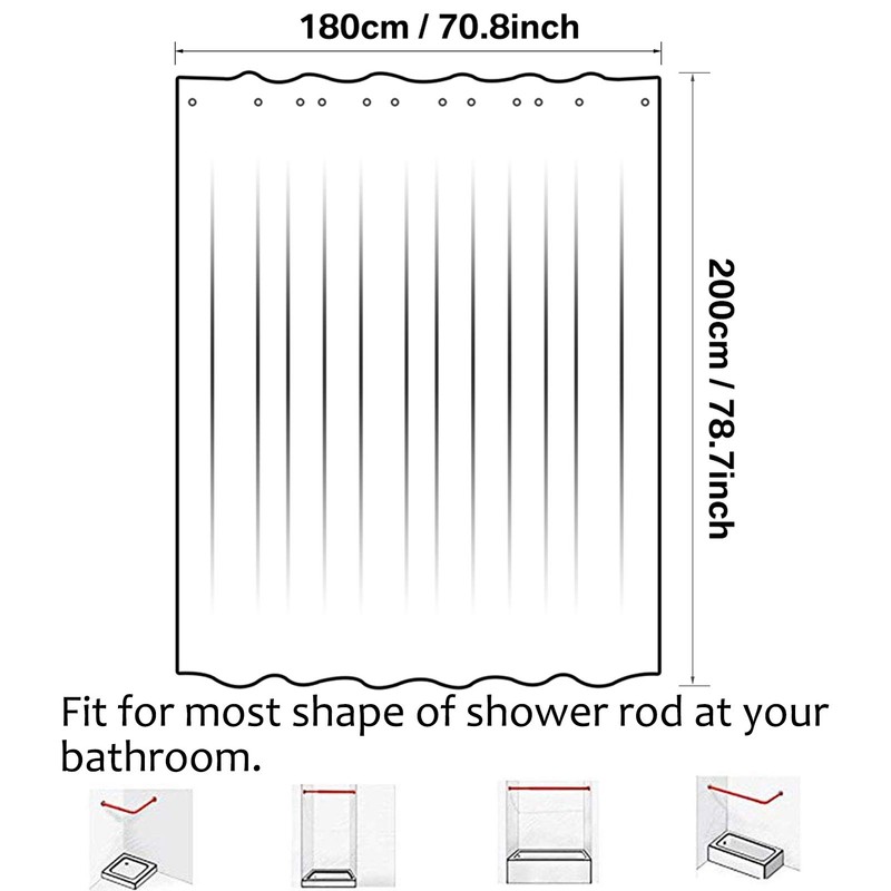 Neween Shower Curtains 3D Digital Printed Waterproof Bathroom Curtain Polyester