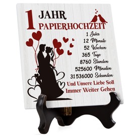 Vetbuosa 1st Wedding Anniversary Gifts for Couples, Engraved Acrylic Board, 1st Wedding Anniversary Gifts for Him Her, 1st Wedding Anniversary Gifts for Husband Wife Women Men, Christmas Gifts