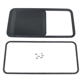 labwork 48inch W x 22inch H RV Horizontal Slide Window Suitable for Camper Cargo Trailer - Tempered Glass with Screen DOT Certified