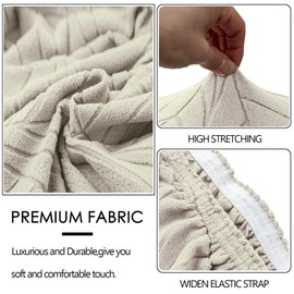 LUCOJET Wingback Side Chair Cover,Arm Chair Protector Reusable Protector Cover for Dining Room Banquet Home Decor etc Machine Washable Hand Washable (Beige, 2PCS)