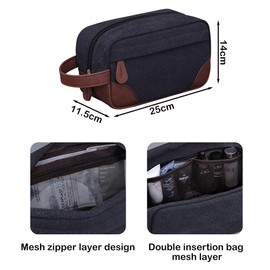 Travel Toiletry Bag Men Toiletries Bag, Bathroom Bag, Oxford Cloth Toiletry Bag for Men, Portable Travel Shaving Dopp Kit Water-Resistant Cosmetic Bag, Black