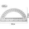 BOBOZHONG 180 Degree Protractor, 10PCS Plastic Protractor Geometry Goniometer, Clear