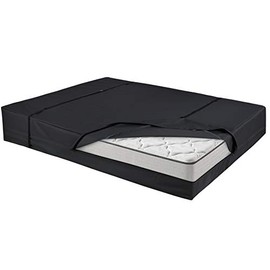 Cuddly Nest Waterproof Mattress Storage Bag for Moving and Storage â Reusable Heavy Duty Canvas Mattress Bag with Zipper and Lifting & Moving Straps (Black, Twin)