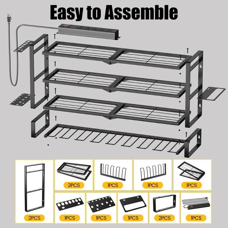 Large Power Tool Organizer Wall Mount with Charging Station for