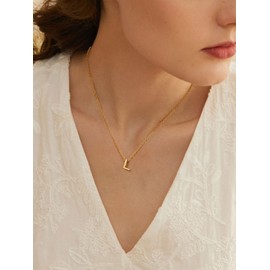 FindChic S Initial Necklace Monogram Gold Necklaces for Women S Chain Stainless Steel Letter Necklace