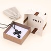 COAI Womens Mens Stainless Steel Chain Religious Cross Black Obsidian