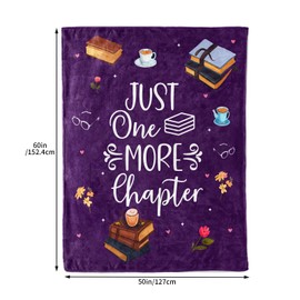 PRSTENLY Book Lover Gifts, Book Gifts Throw Blanket, Bookish Gifts, Gifts for Book Lovers Women Teen Girls on Birthday Christmas Graduation, 50"x60", Purple
