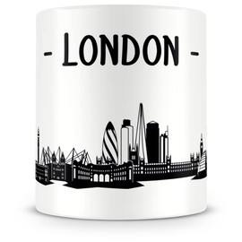 Samunshi® London Skyline Coffee Cup / Tea Cup Height 95 mm / D 82 mm White