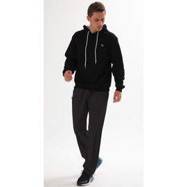 AIRIKE Athletic Pants for Men Water Resistant Quick Dry Lightweight Polyester Workout Warm Up Hiking Sweatpants with Pockets Black