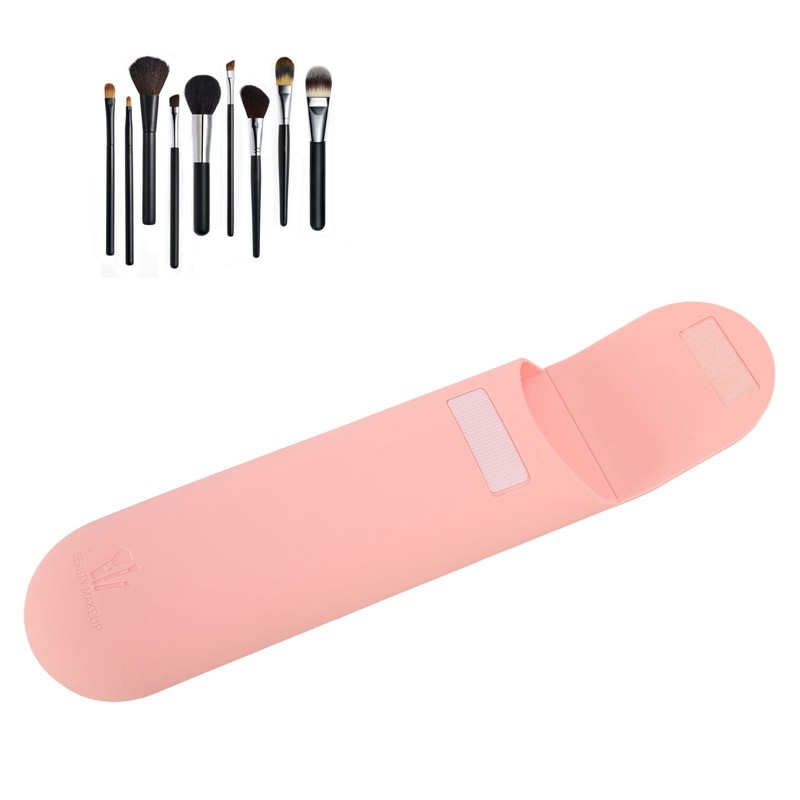 Silicone Makeup Organizer Waterproof Dustproof Portable Large Capacity Soft Flip