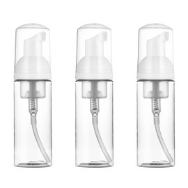 3Pcs Foam Dispenser Bottle, Empty Refillable Clear Pump Bottle Dispenser, Travel Size Foaming Soap Dispenser Cosmetic Makeup Packaging Bottles Container (50ml)