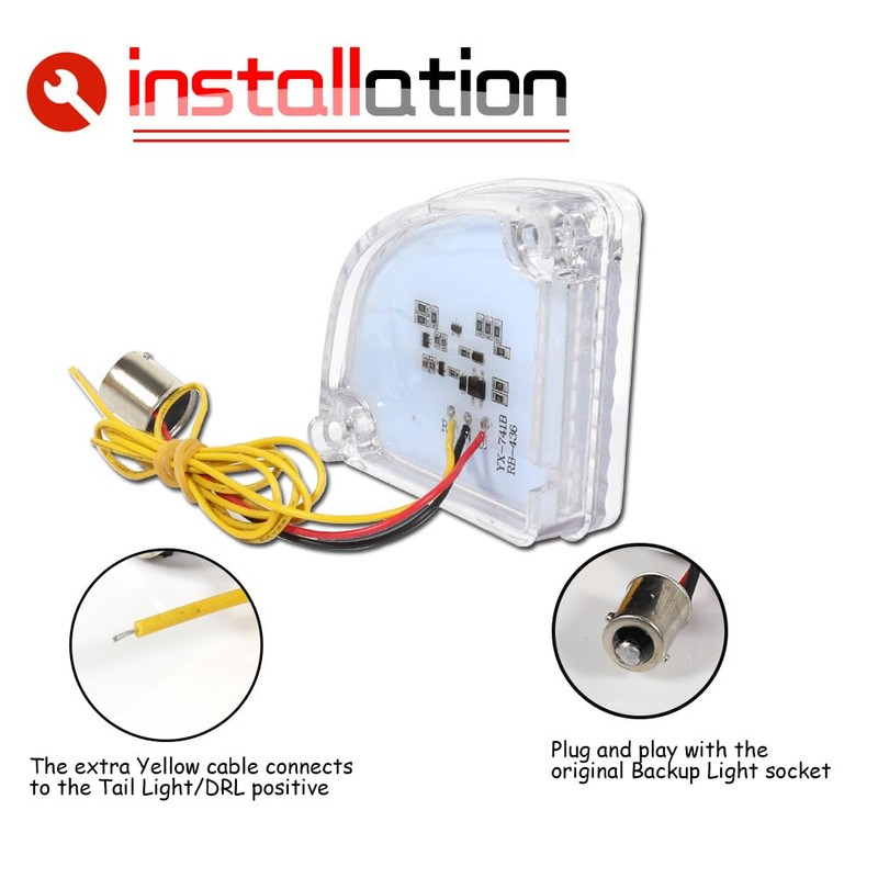 KENRTIR Clear Reverse Backup Light with Gaskets for 1967 1968