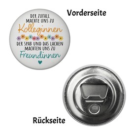 Beste Kollegin Magnet with Bottle Opener Round with Saying "Nicht nur Kolleginnen sondern Freundinnen "Perfekt für Lieblingskollelegin zum Abschied bei Jobwechsel oder neuem Job