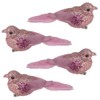 4 Pack Glitter Birds 9cm Clip on Christmas Decoration -
