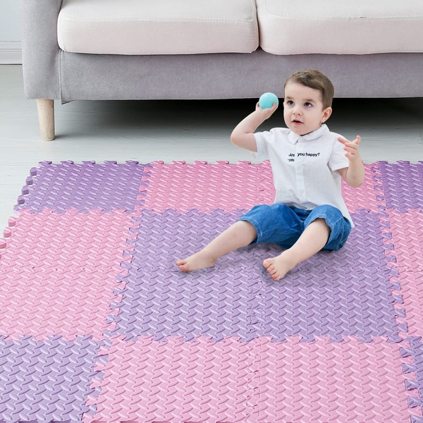 Tamiplay 16Pcs Foam Floor Mats for Kids, 12 x 12