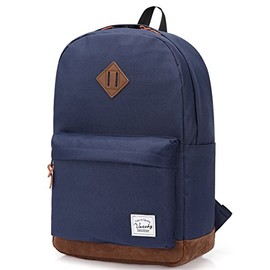 Vaschy School Backpacks for Adults Classic Lightweight Water Resistant Campus Rucksack Blue