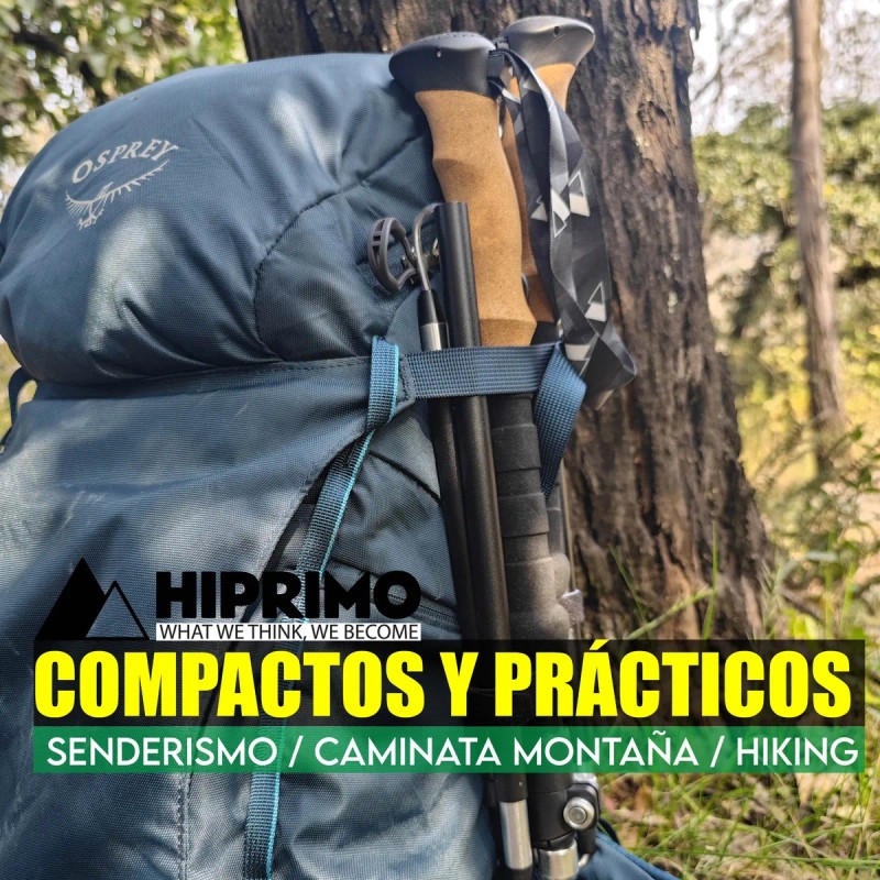 Baston De Senderismo Ajustable 105-125cm Plegable Antishock Color Negro