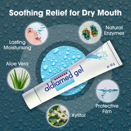 aldiamed aldiamed Mouth Gel 50g for Dry Mouth, Intensive Moisturising Gel for Long-Lasting Care of Dry Mouth, Relieves Sore, Sensitive Mouths, and Provides Comfort at Night.