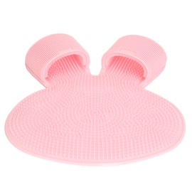 Foot Scrubber Shower Mat with Strong Suction Cups Prevent Slip Silicone Shower Foot Cleaner Foot Massager Mat for Shower Pink
