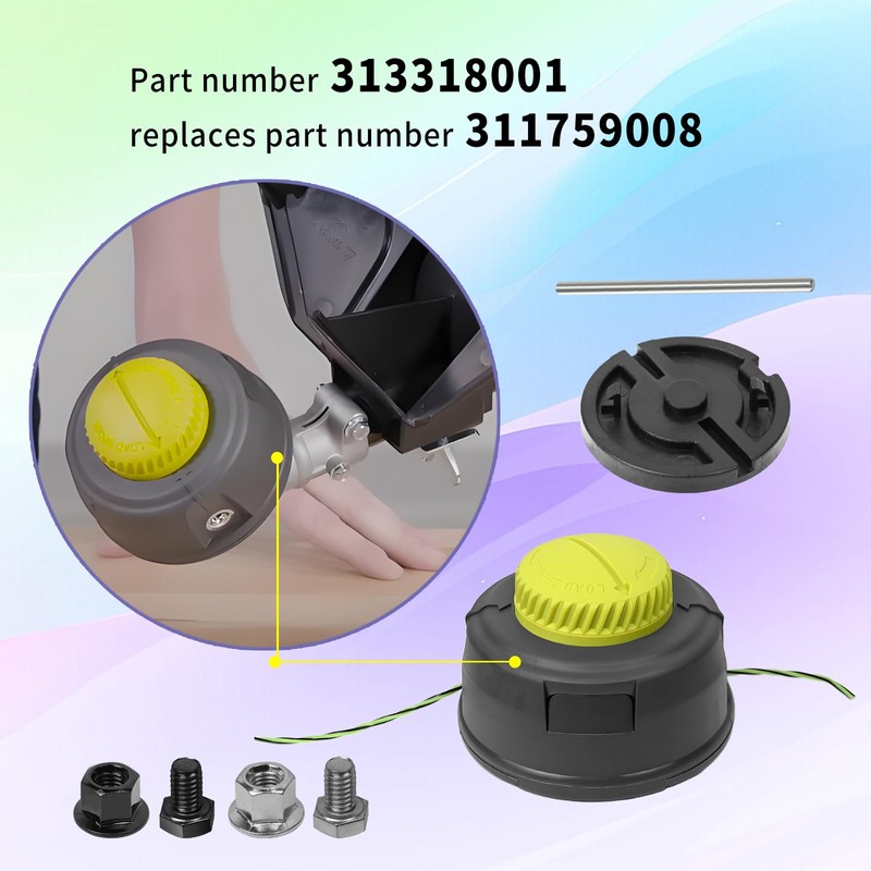 XQK 313318001 Trimmer Head Assembly Fits Ryobi P2009 RY15523A RY15523AVNM